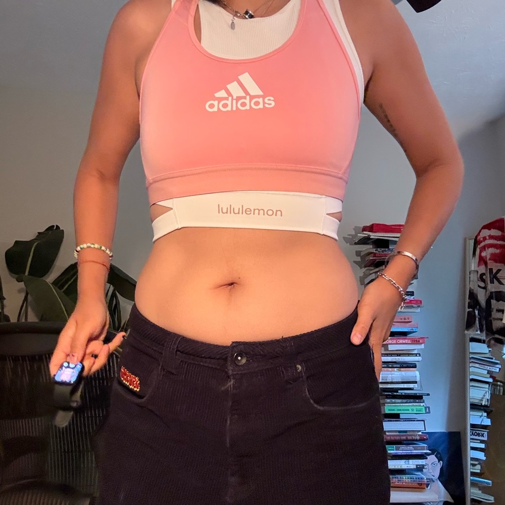 Adidas Coral Racerback Sports Bra size 6